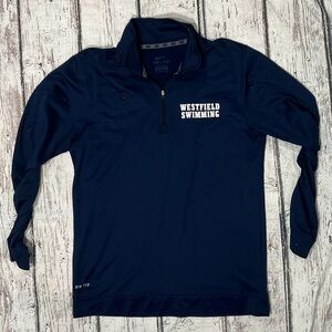 Westfield New Jersey Swimming Nike Dri-Fit Blue Athletic Zip Up Jacket Gym